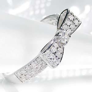K18YG/WG/PG 「0.5ct」リボンモチーフ ダイヤモンド リング ジュエリー 指輪 18金 ゴールド リボン 4月誕生石 ダイヤモンドリング FYR0073の画像