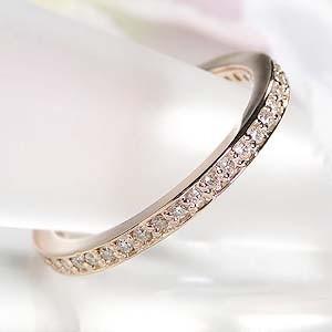 K18YG/WG/PG ゴールド ダイヤモンド ダイヤ 指輪 リング エタニティ フルエタニティ フチあり 18k 重ねづけ 0.3ct FYR0075の画像