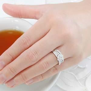 pt900 プラチナ ダイヤモンド ダイヤ 指輪 リング パヴェ フラワー 花