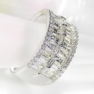 pt900 プラチナダイヤモンド ダイヤ 指輪 リング バケットカット 希少