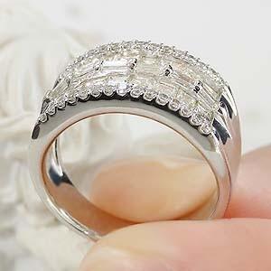 pt900 プラチナダイヤモンド ダイヤ 指輪 リング バケットカット 希少