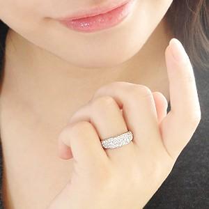 pt900 プラチナ ダイヤモンド ダイヤ 指輪 リング パヴェ 豪華 1カラット 1.00ctUP SIクラス エタニティ FYR0091の画像