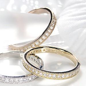 ミル打ちダイヤモンド　エタニティリング　K18YG 楽天市場】K18YG【0.4ct】ミル打ち ダイヤモンド フルエタニティ