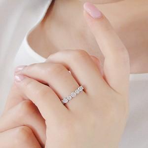 pt900 プラチナ ダイヤモンド ダイヤ 指輪 リング ミル打ち エタニティ ハーフエタ 0.5ctUP クラシカル FYR0106の画像