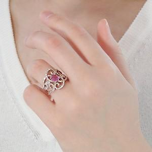 K18PG ゴールド ダイヤモンド ダイヤ 指輪 リング フラワー 花 カラー 