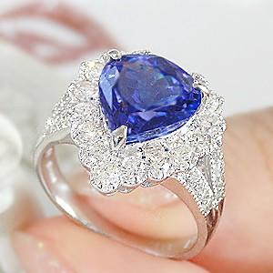 天然タンザナイト 天然ダイヤモンドリング プラチナ900 Pt900 pt900 プラチナ ダイヤモンド ダイヤ 指輪 リング カラーストーン