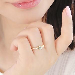 エステール 18金 ゴールド ダイヤモンド ハート ミル打ち リング 9号 エステール 18金 ゴールド ダイヤモンド ハート ミル打ち リング 9号