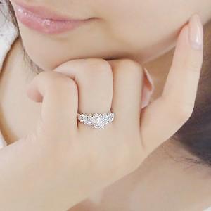 pt900 プラチナ ダイヤモンド ダイヤ 指輪 リング ハートカット 大粒