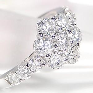 pt900 プラチナ ダイヤモンド ダイヤ 指輪 リング 大粒 フラワー 花 人気 1カラット 1.50ctUP SIクラス FYR0226 |  | 01