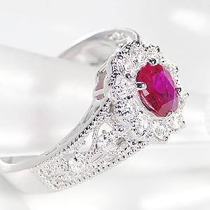 pt900 プラチナ ダイヤモンド ダイヤ 指輪 リング カラーストーン ルビー クラシカル 人気 可愛い FYR0228 |  | 01