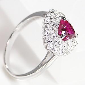 pt900 プラチナ ダイヤモンド ダイヤ 指輪 リング カラーストーン ルビー ハート ソーティング付 大粒 可愛い 1カラット FYR0233 |  | 01