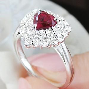 pt900 プラチナ ダイヤモンド ダイヤ 指輪 リング カラーストーン ルビー ハート ソーティング付 大粒 可愛い 1カラット FYR0233 |  | 03