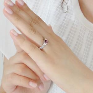 pt900 プラチナ ダイヤモンド ダイヤ カラーストーン ルビー 指輪 リング ハート 豪華 可愛い 大粒 FYR0252の画像