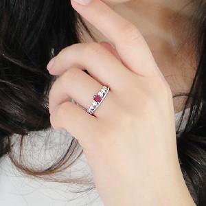 pt900 プラチナ ダイヤモンド ダイヤ 指輪 リング カラーストーン ルビー ティアラ 7月 誕生石 アンティーク FYR0304の画像