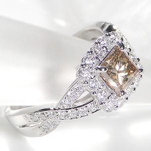 pt900 プラチナ ダイヤモンド ダイヤ 指輪 リング カラーストーン ブラウンダイヤ ソーティング付 1カラット 1ct ゴージャス スクエア SIクラス FYR0306 |  | 01