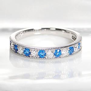 pt900 プラチナ 指輪 リング ダイヤモンド ダイヤ カラーストーン アウイナイト レア ブルー FYR0350 | 