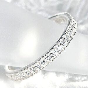 ダイヤモンド リング エタニティ 指輪 プラチナ 0.3ct pt900 SIクラス ミルグレイン ミル打ち アンティーク フチあり FYR0409の画像