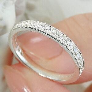 ダイヤモンド リング エタニティ 指輪 プラチナ 0.3ct pt900 SIクラス ミルグレイン ミル打ち アンティーク フチあり FYR0409の画像