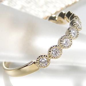 K18YG/PG 0.3ctUP ミル打ち ダイヤモンド エタニティリング