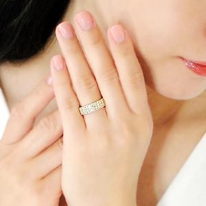 K18YG/PG ダイヤモンド パヴェ リング 0.4ct 18金 指輪 ダイヤリング  