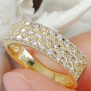 【超美品】750 ゴールド 金　ダイヤモンド　パヴェ　リング K18YG パヴェ ダイヤモンド リング 0.70CT