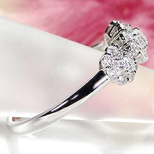 pt900 0.65ctUP ダイヤモンド フラワー リング |  | 01