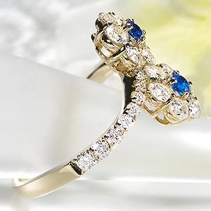 K18YG アウイナイト＆ダイヤモンド フラワー リング : ジュエリー for