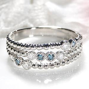 Pt900 アウイナイト ブルーダイヤモンド リング ジュエリー  