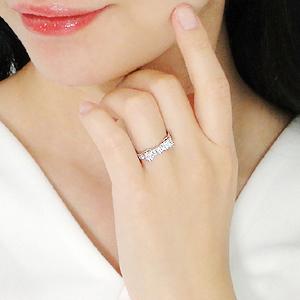 pt900 0.50ct ダイヤモンド リボン リング SIクラス ファッション ジュエリー アクセサリー プラチナ レディース 指輪の画像