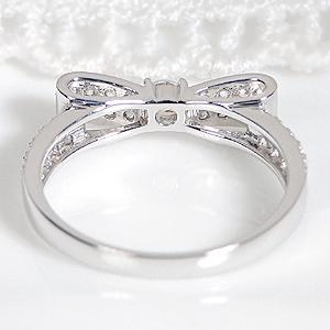 pt900 0.50ct ダイヤモンド リボン リング SIクラス ファッション ジュエリー アクセサリー プラチナ レディース 指輪の画像