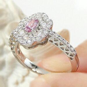 Pt900 パパラチアサファイア ダイヤモンド リング DGL鑑別書付