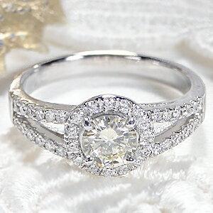 Pt900 0.80ctUP ダイヤモンド リング ジュエリー 大粒 light yellow