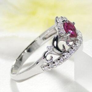 プラチナ Pt900 ルビー ダイヤモンド リング 指輪 ティアラ 王冠 ピンクレッド 婚約 カラーストーン ダイヤ プリンセ プレゼント 送料無料 アンティークの画像