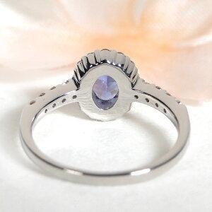 プラチナ Pt900 タンザナイト ダイヤ リング 指輪 PT ダイアモンド 結婚 婚約 ダイア 送料無料 稀少 取り巻き カラーストーン フラワー 花 オーバル プレゼントの画像