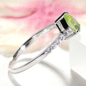 Pt900 ペリドット ダイヤモンド リング 指輪 プラチナ ダイヤ 送料無料