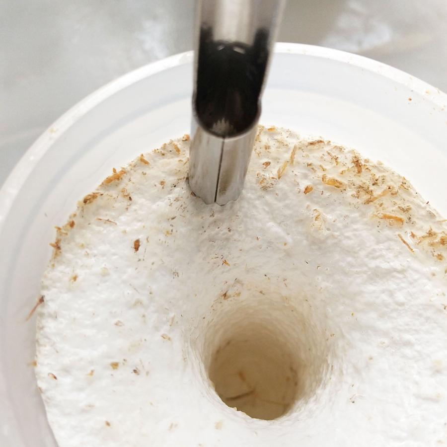 幼虫投入穴空け器 極小 菌糸瓶作成時に 菌床ブロックから菌糸瓶手詰め