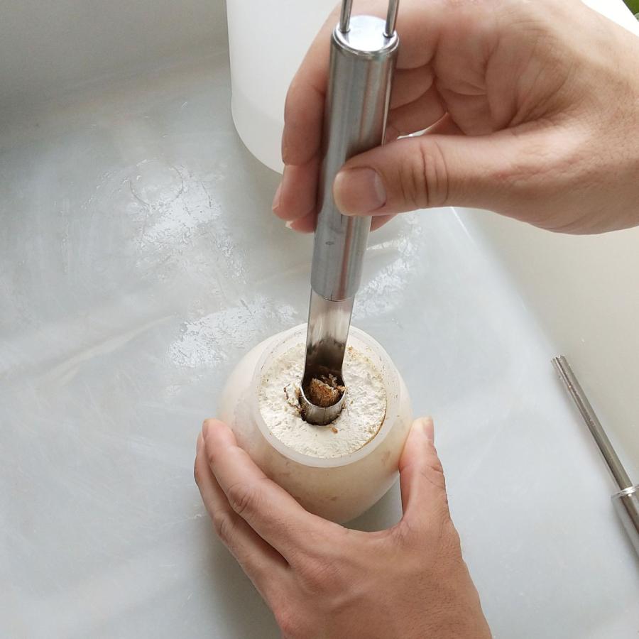 幼虫投入穴空け器 大 菌糸瓶作成時に 菌床ブロックから菌糸瓶手詰め用