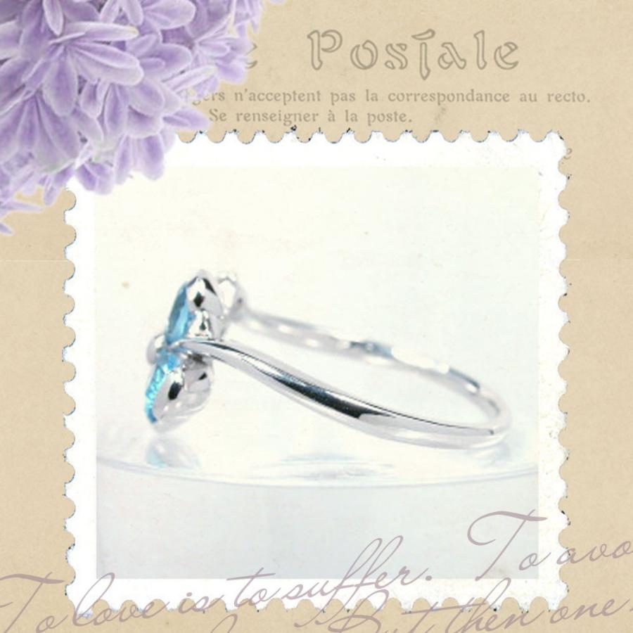 K14 レディース リング メンズ ホワイトゴールド ブルートパーズ 指輪