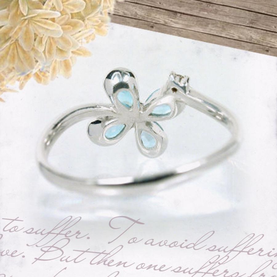 K14 レディース リング メンズ ホワイトゴールド ブルートパーズ 指輪