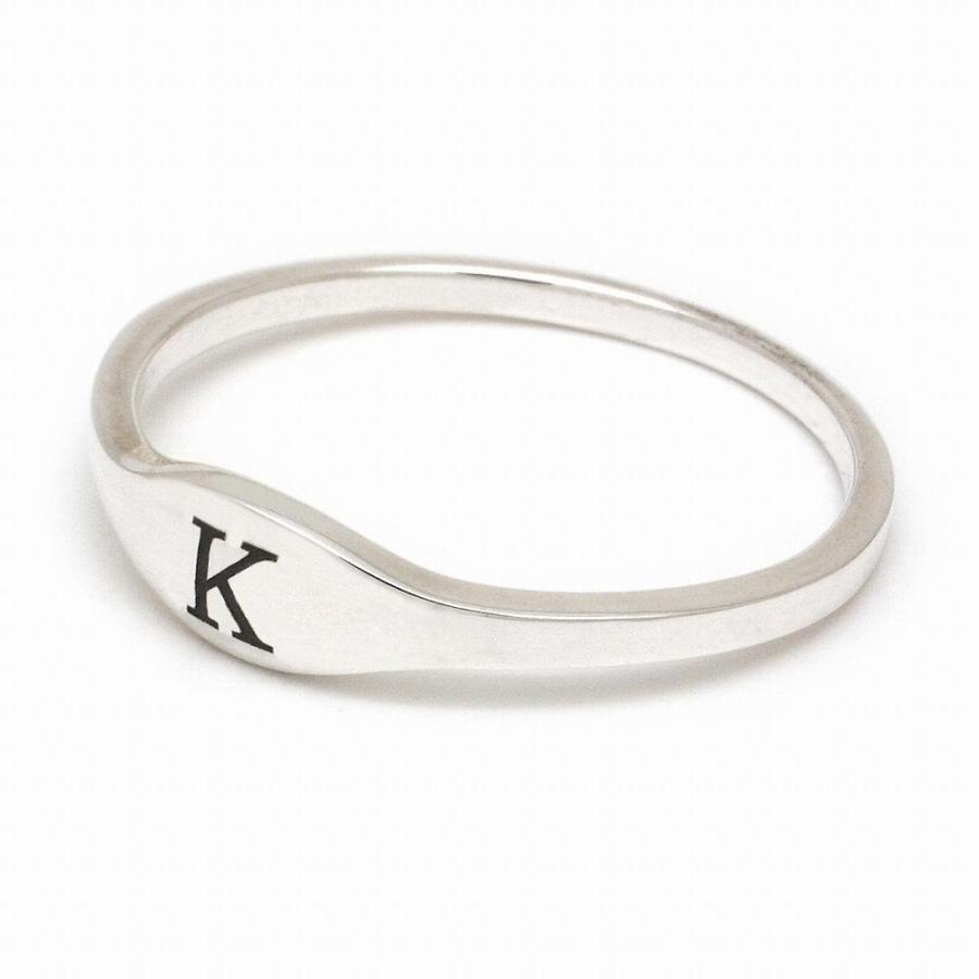 シルバー925 シグネットリング シンプル オーバル イニシャル 刻印無料