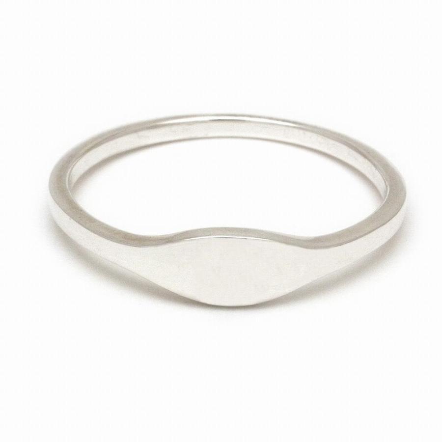 シルバー925 シグネットリング シンプル オーバル イニシャル 刻印無料