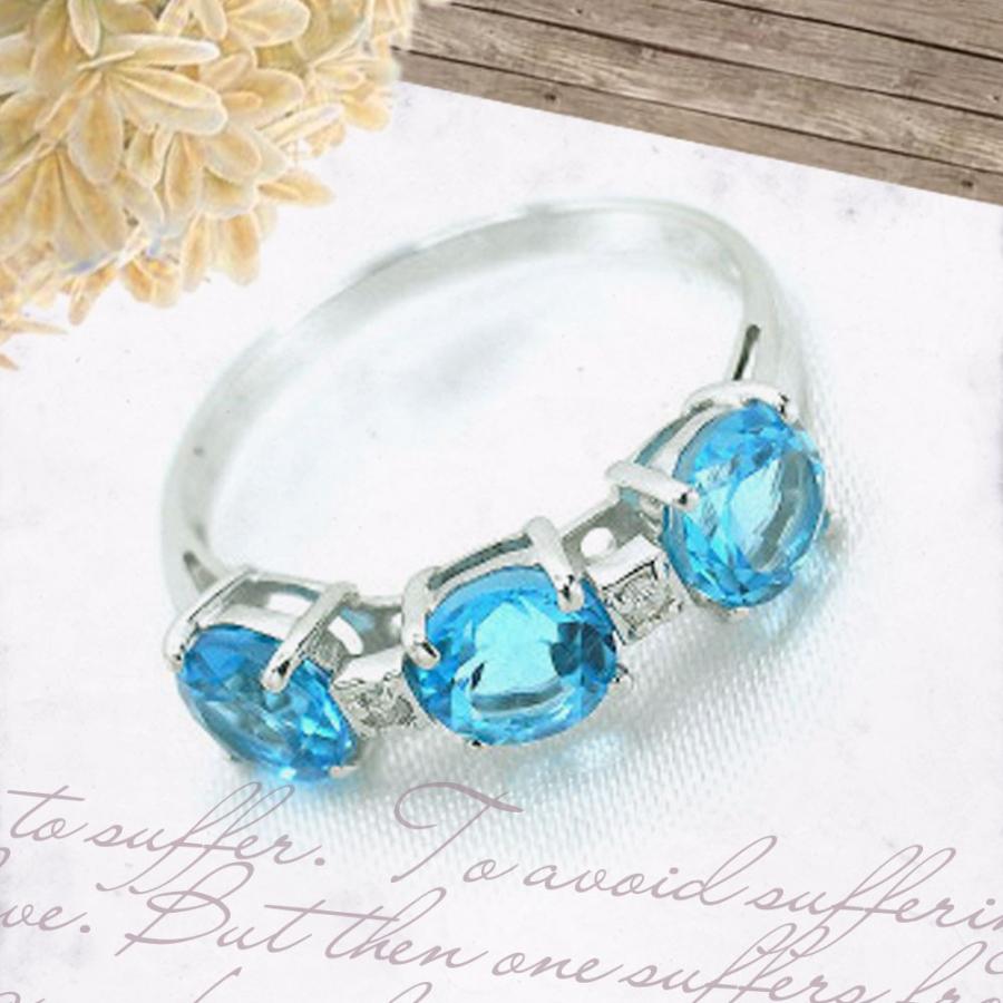 シルバー925 リング スリーストーン ブルートパーズ レディース メンズ 指輪 リング シンプル 男性 女性 ペア にも 大きいサイズ マリッジ 可愛い おしゃれ