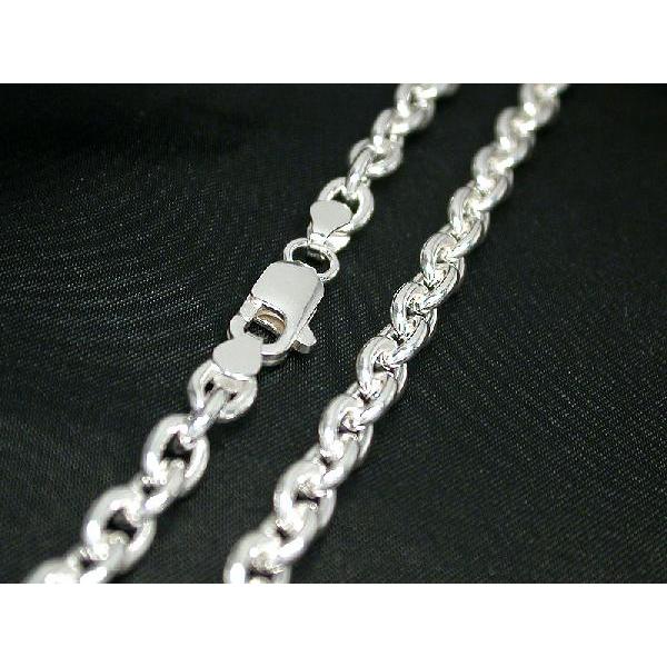 あずきチェーン 小豆 アズキ シルバー レディース メンズ 925 シルバー ネックレス 丸 5.3mm 長さ45cm ネックレス チェーン シンプル 男性 女性 ペア にも 大き