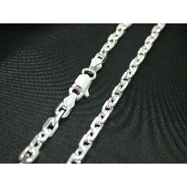 あずきチェーン 小豆 アズキ シルバー レディース メンズ 925 シルバー ネックレス 4面カット 4.1mm 長さ50cm ネックレス チェーン シンプル 男性 女性 ペア に
