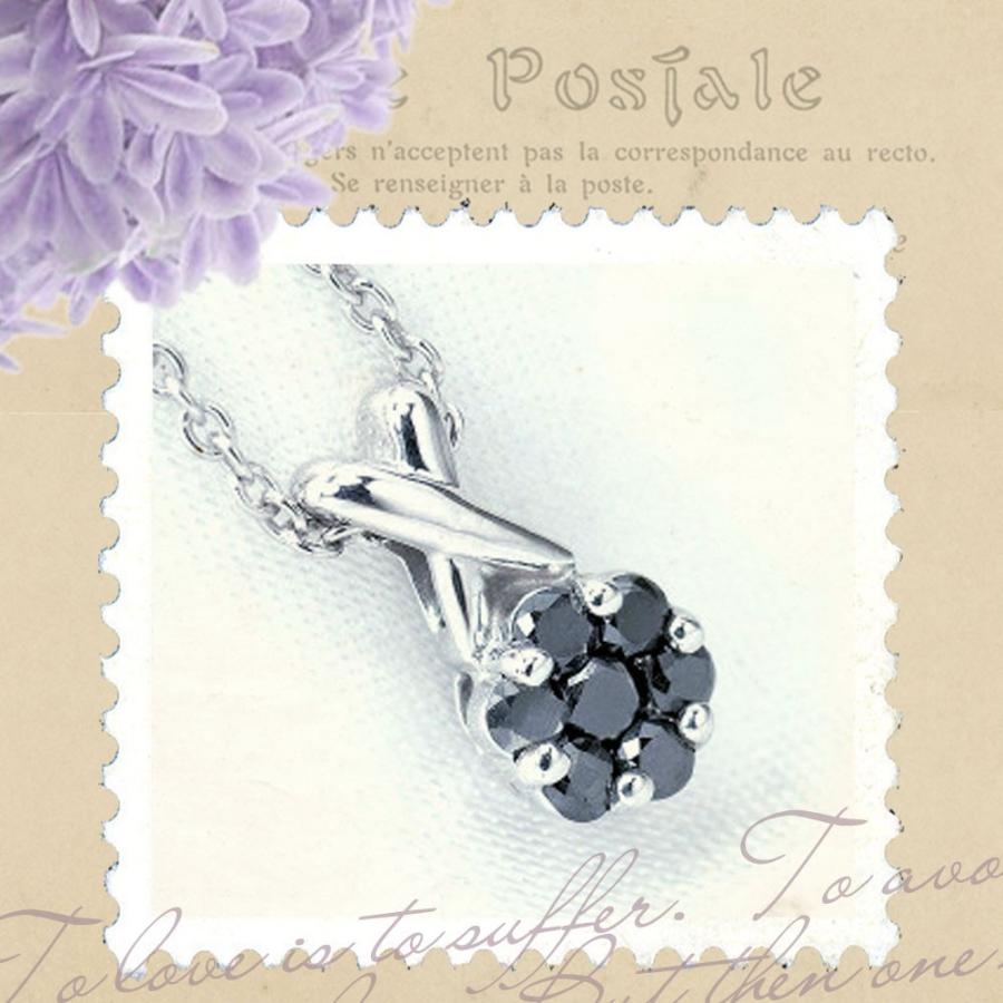 シルバー925ブラックダイヤ　ネックレスのトップ シルバー925 ブラック ダイヤモンド レディース メンズ セブン