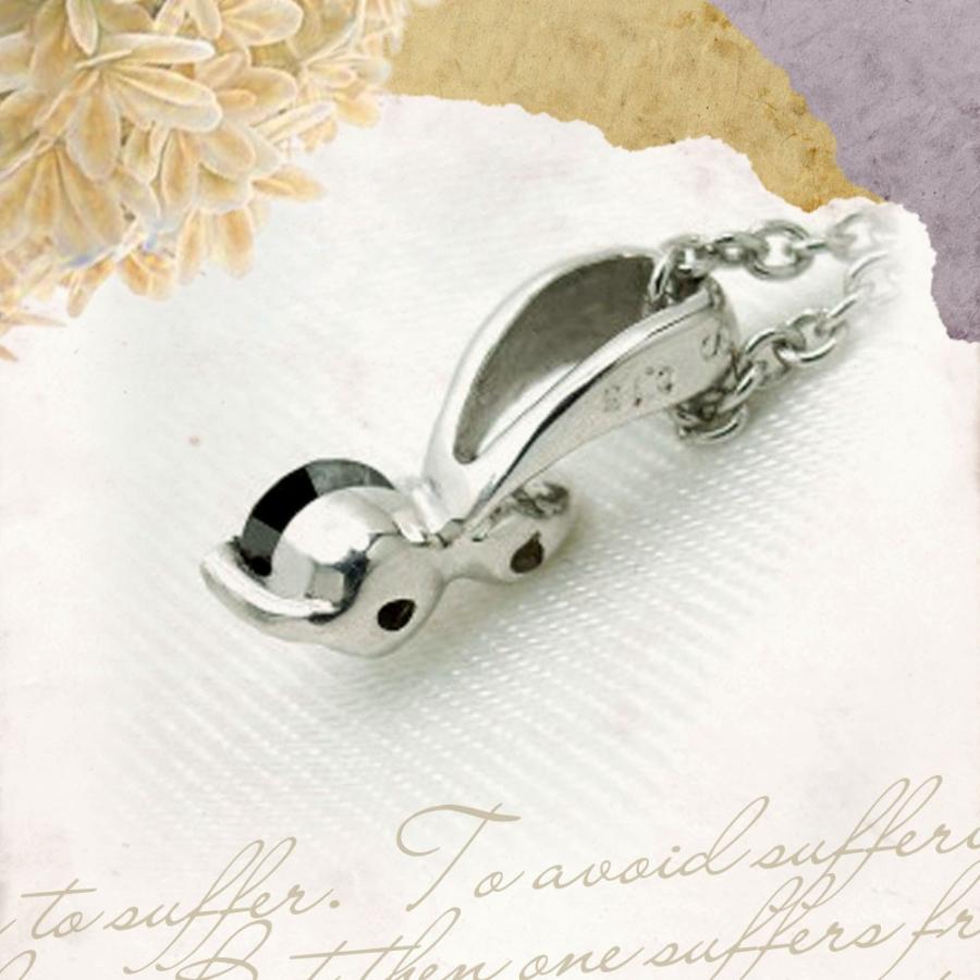 シルバー925 ブラック ダイヤモンド レディース メンズ ネックレス