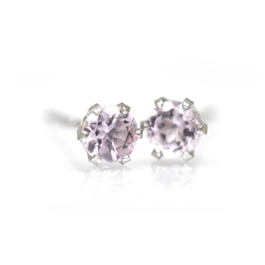 インペリアルトパーズ ピアス プラチナ900 Pt900 ピンク 両耳 3mm 6本  