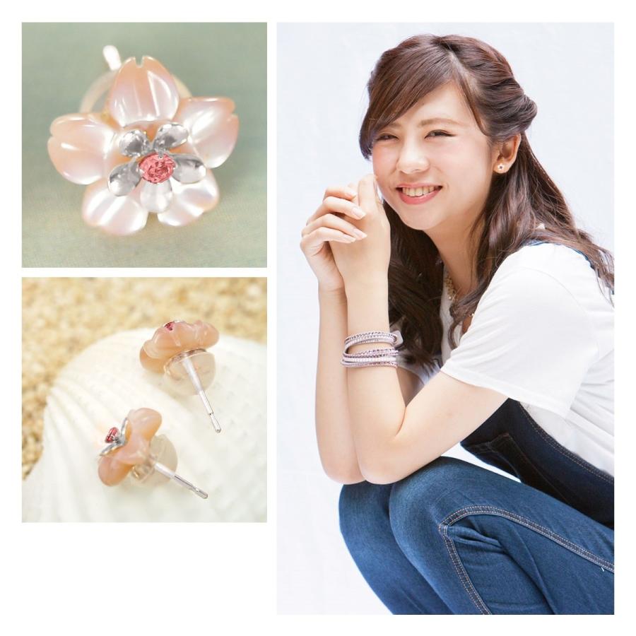 さくら 桜 ピアス レディース メンズ ピンク ダイヤモンド K10 ホワイトゴールド ピンクシェル 送料 無料 白蝶貝 マザーオブパール デザイン 春 ピアス シンプル_7