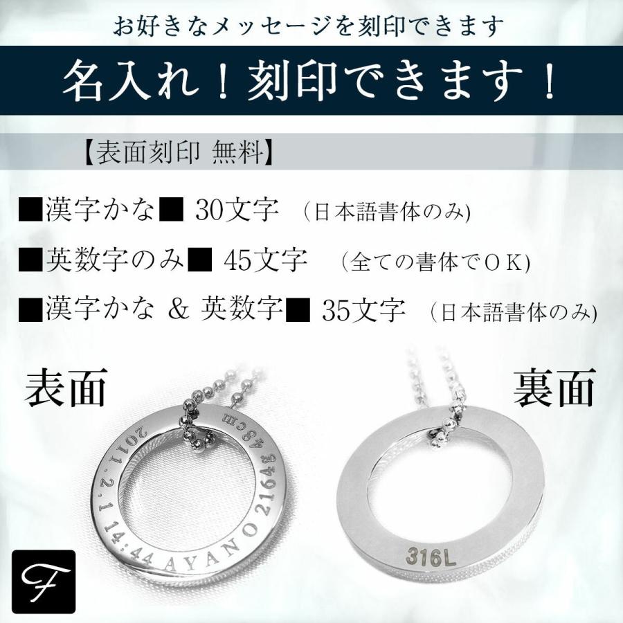 ネックレス 刻印 ステンレス ペンダントトップ サークル 大 金属