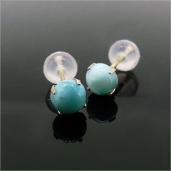 ラリマー ピアス K10 ピンクゴールド ラリマール 両耳用 4mm ラウンド 